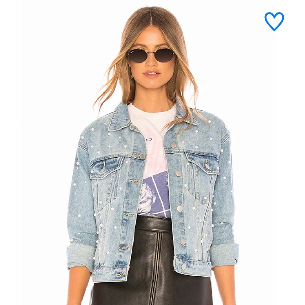 Superdown - Revolve - Pearl Denim Blue Light Wash Jacket - M